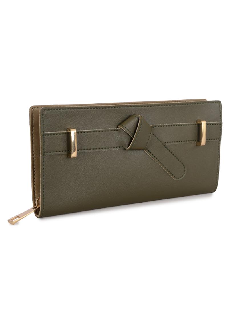 olive green pvc wallet - 21132865 - Standard Image - 3