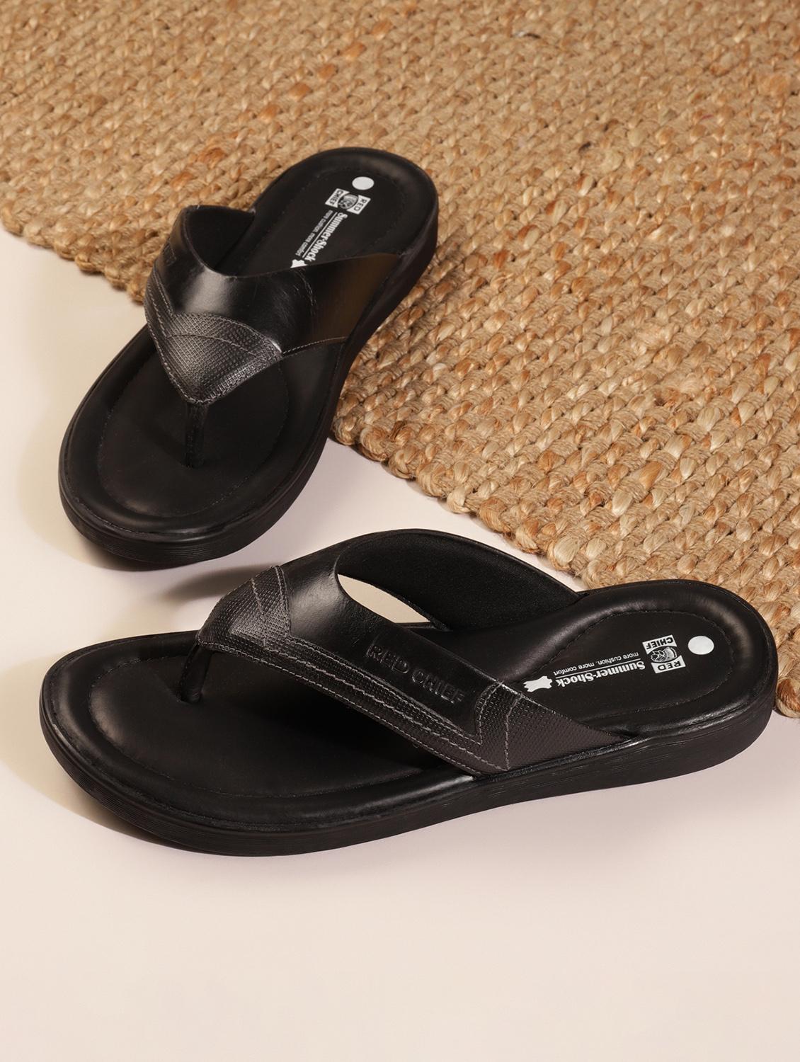 black leather slip on slippers - 21132946 - Zoom Image - 0