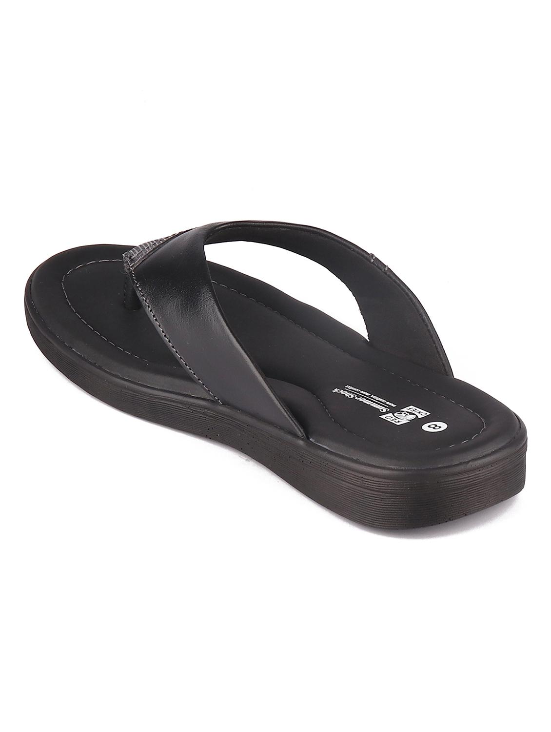 black leather slip on slippers - 21132946 - Standard Image - 3