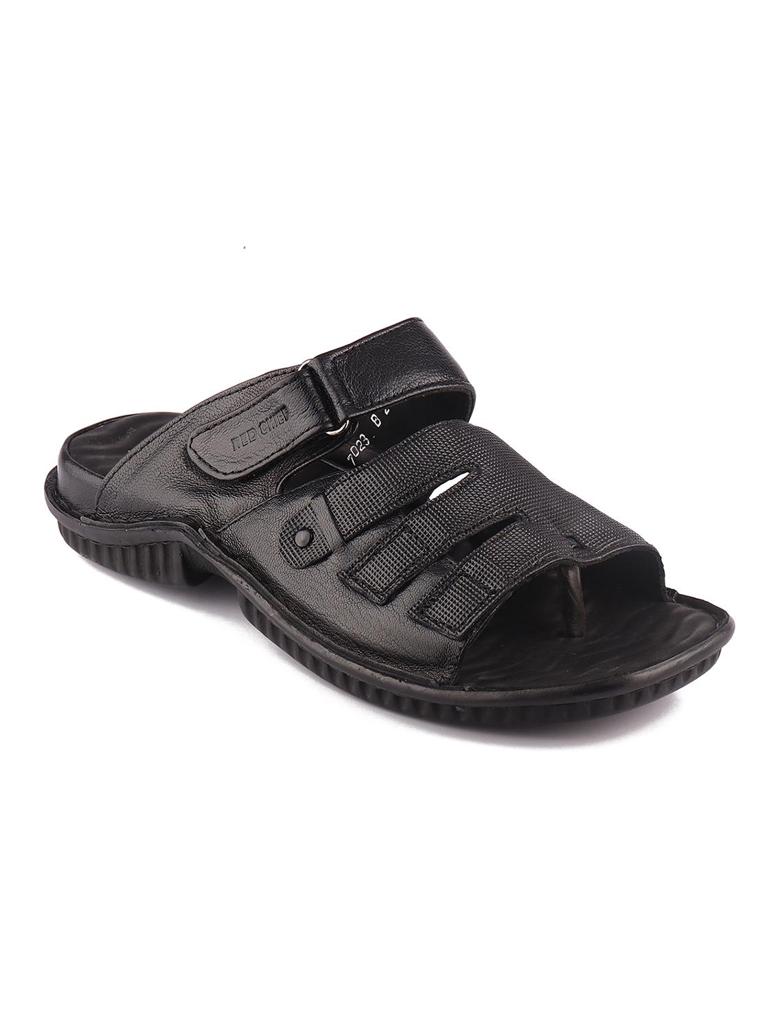 black leather slip on slippers - 21132969 - Zoom Image - 0