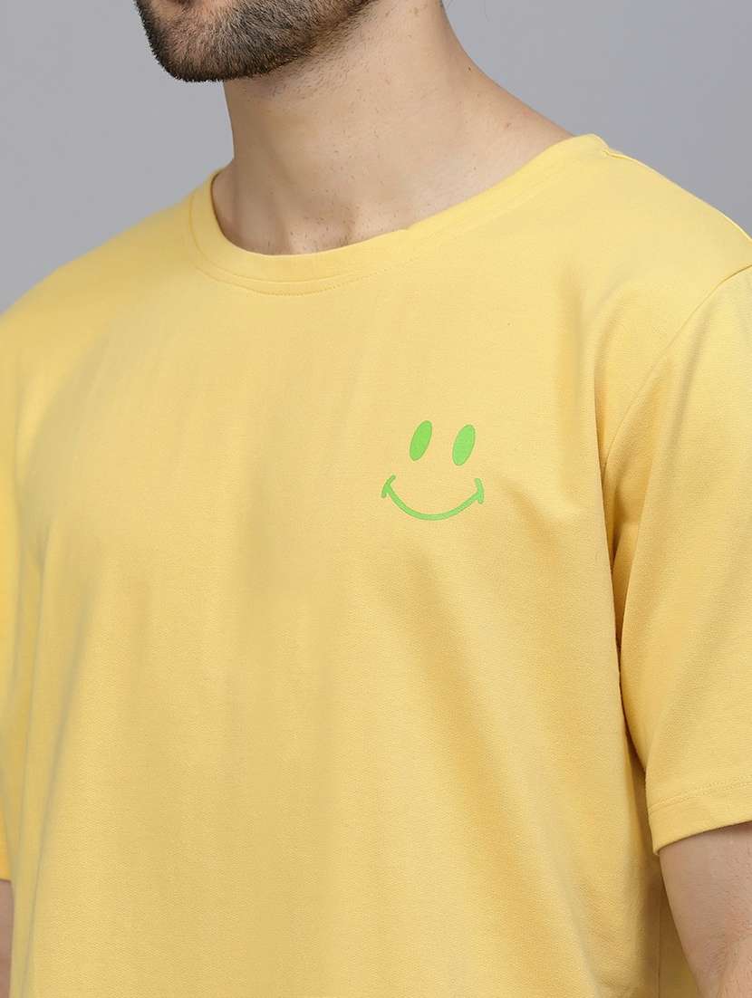 men yellow printed detailed casual t-shirt - 21133953 -  Standard Image - 3