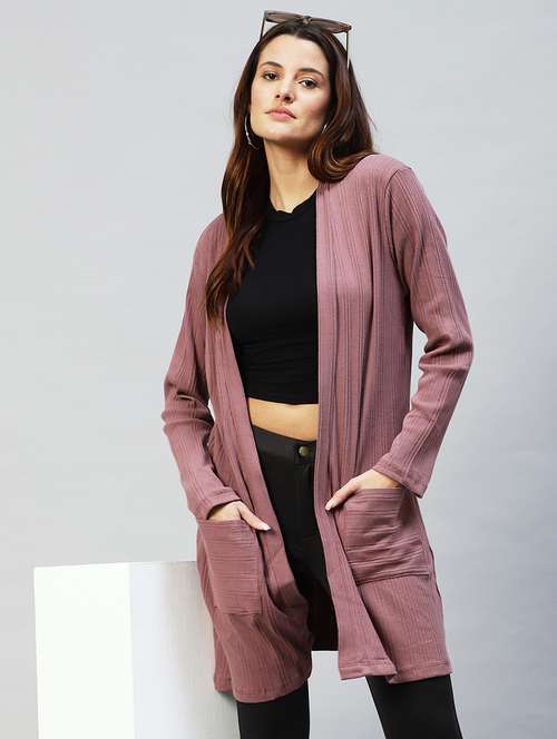 women solid long sleeves regular shrug - 21134111 -  Standard Image - 0