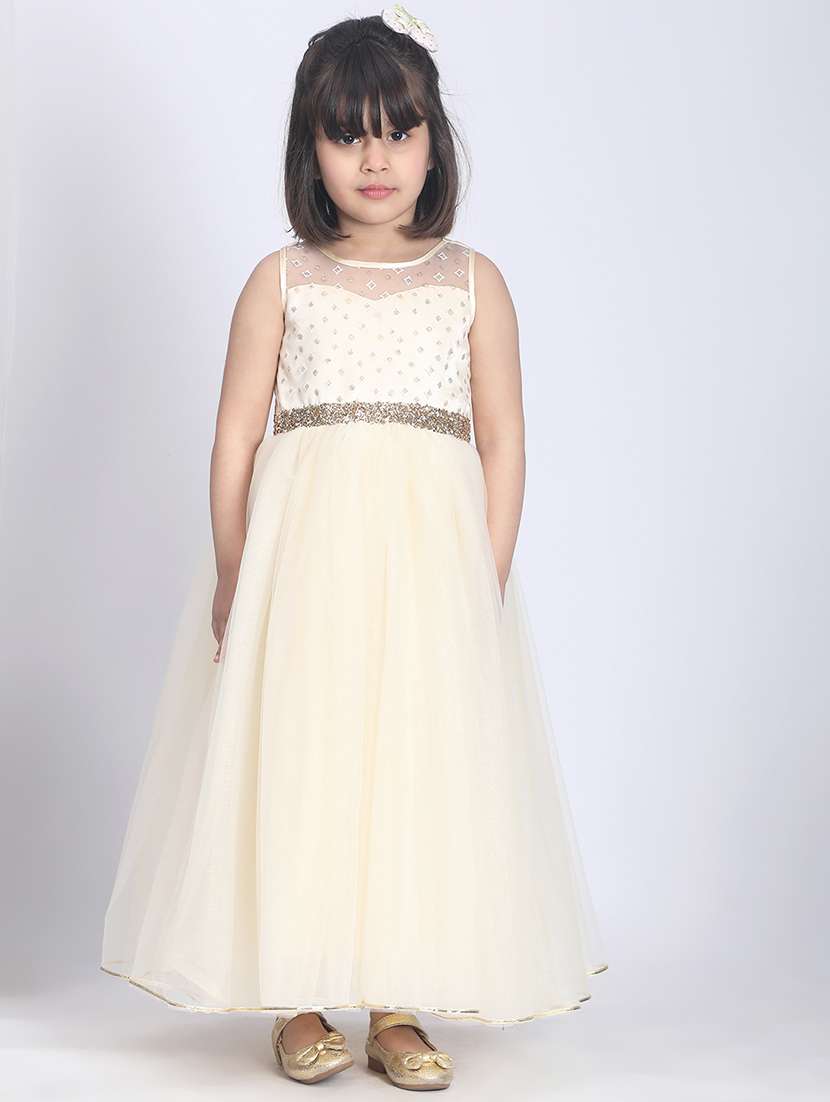 girls round neck net frock