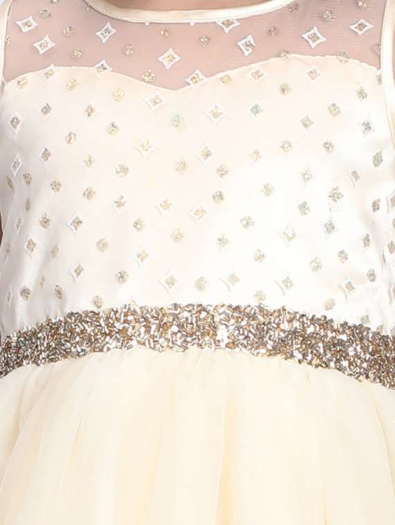 girls round neck net frock - 21134267 -  Standard Image - 3