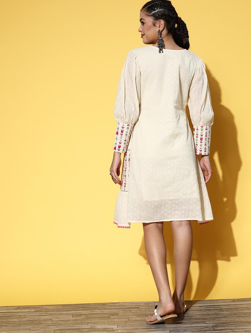 off white embroidered detailed dress - 21134434 - Standard Image - 3