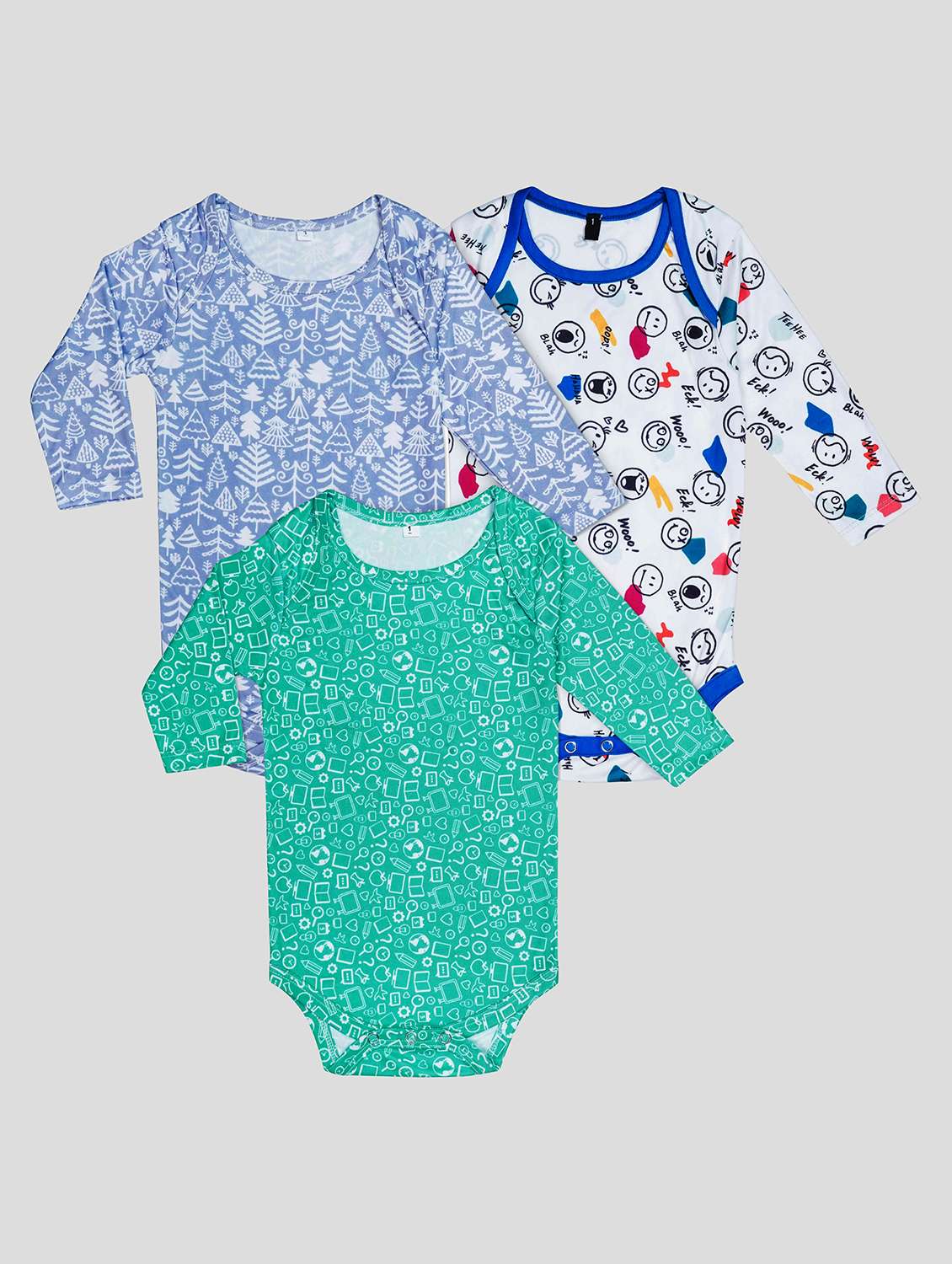 kids pack of 3 printed rompers - 21134743 - Zoom Image - 0