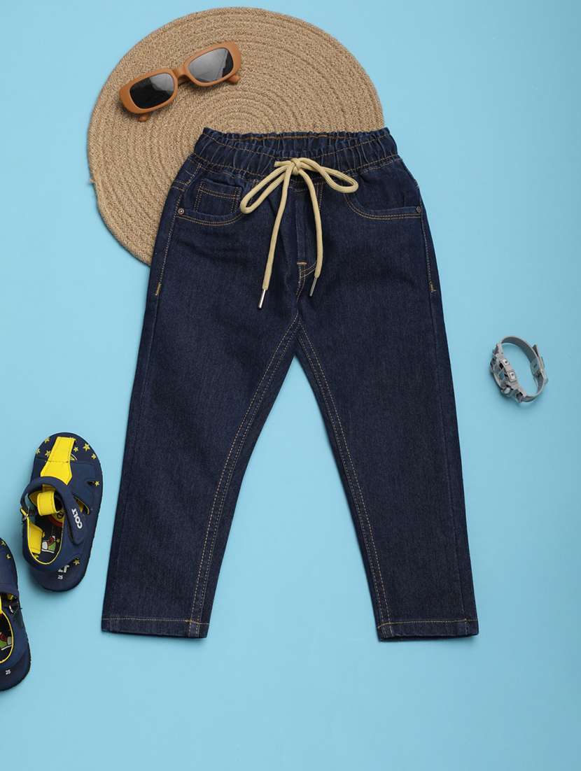 kids mid rise plain jeans
