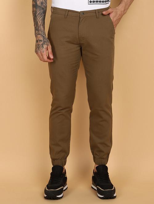 men solid mid rise jogger - 21135042 -  Standard Image - 0