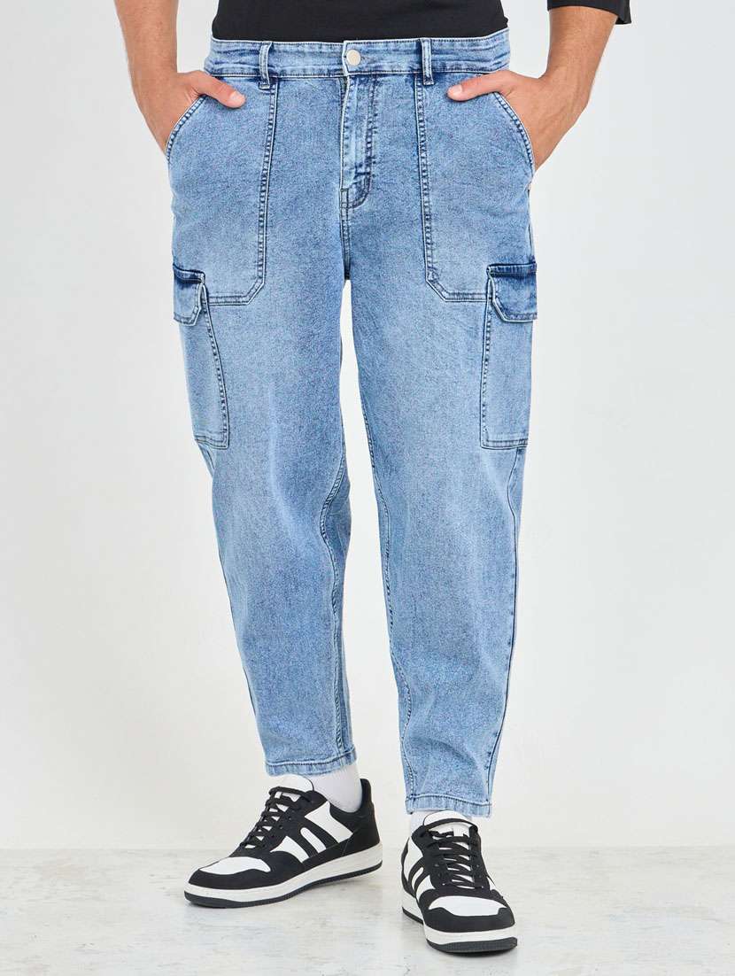 men mid rise solid cargo - 21135305 - Zoom Image - 0