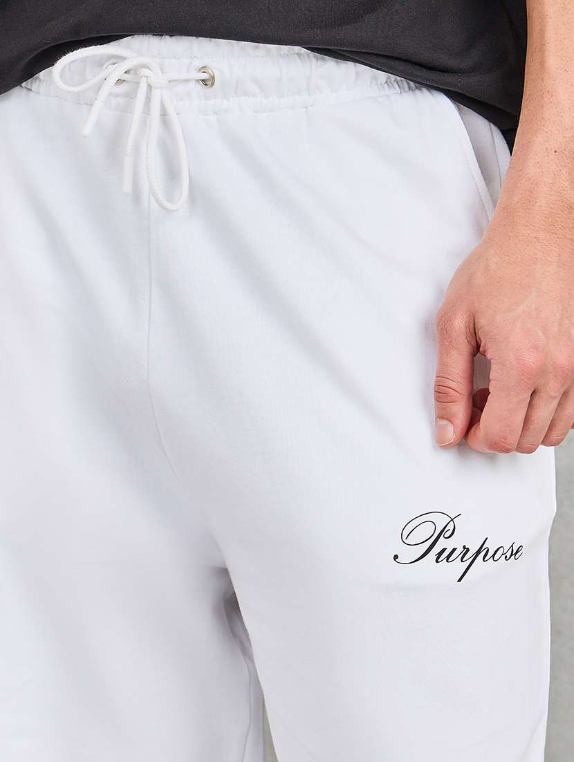 men white solid mid rise jogger - 21135325 -  Standard Image - 3