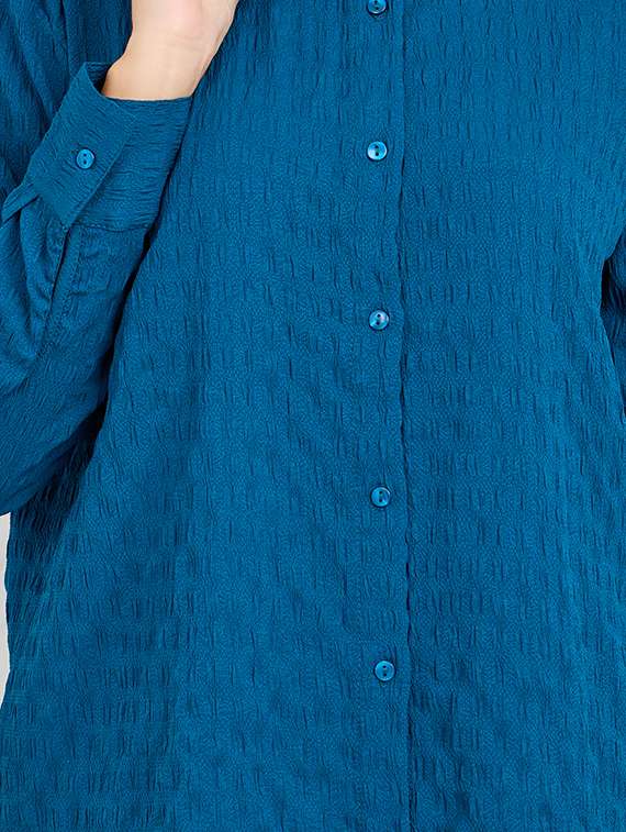 blue polyester shirt and trouser co-ord set - 21135487 -  Standard Image - 5