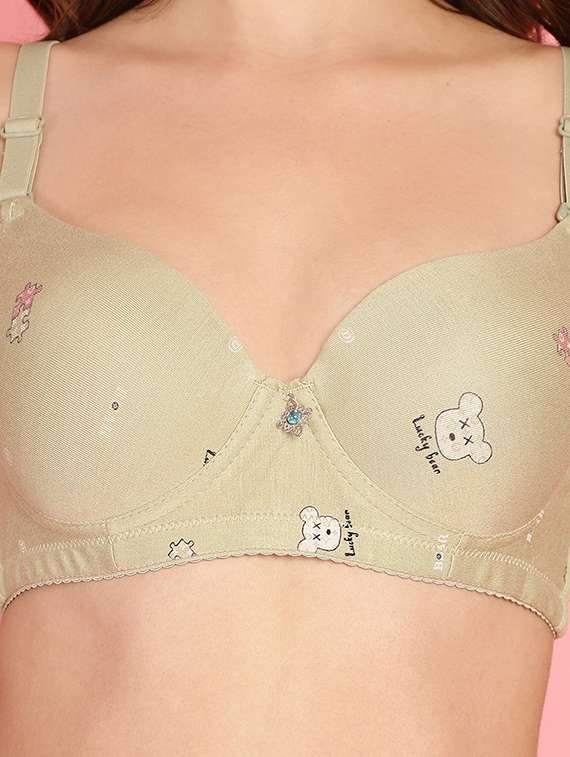 women green printed t-shirt bra & panty set - 21135726 -  Standard Image - 3