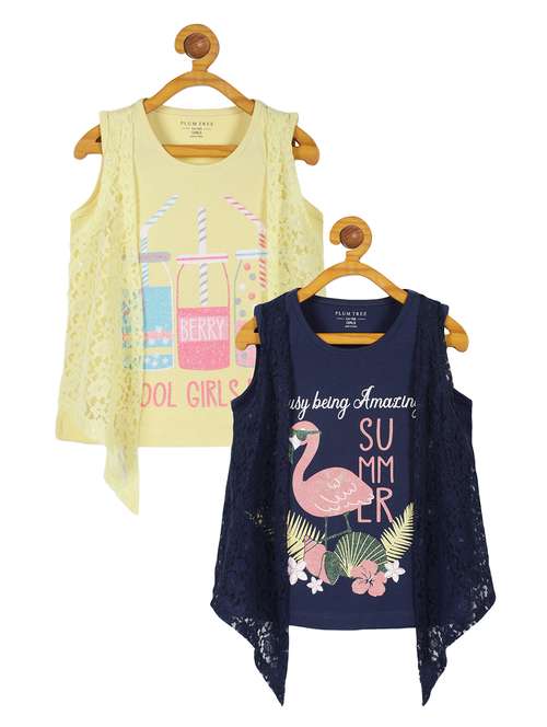 kids pack of 2 printed top - 21135929 - Standard Image - 0