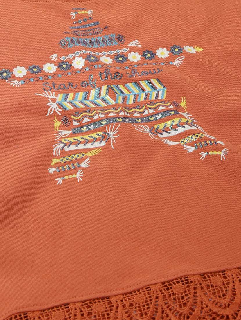 rust printed top & trouser set - 21135934 -  Standard Image - 3