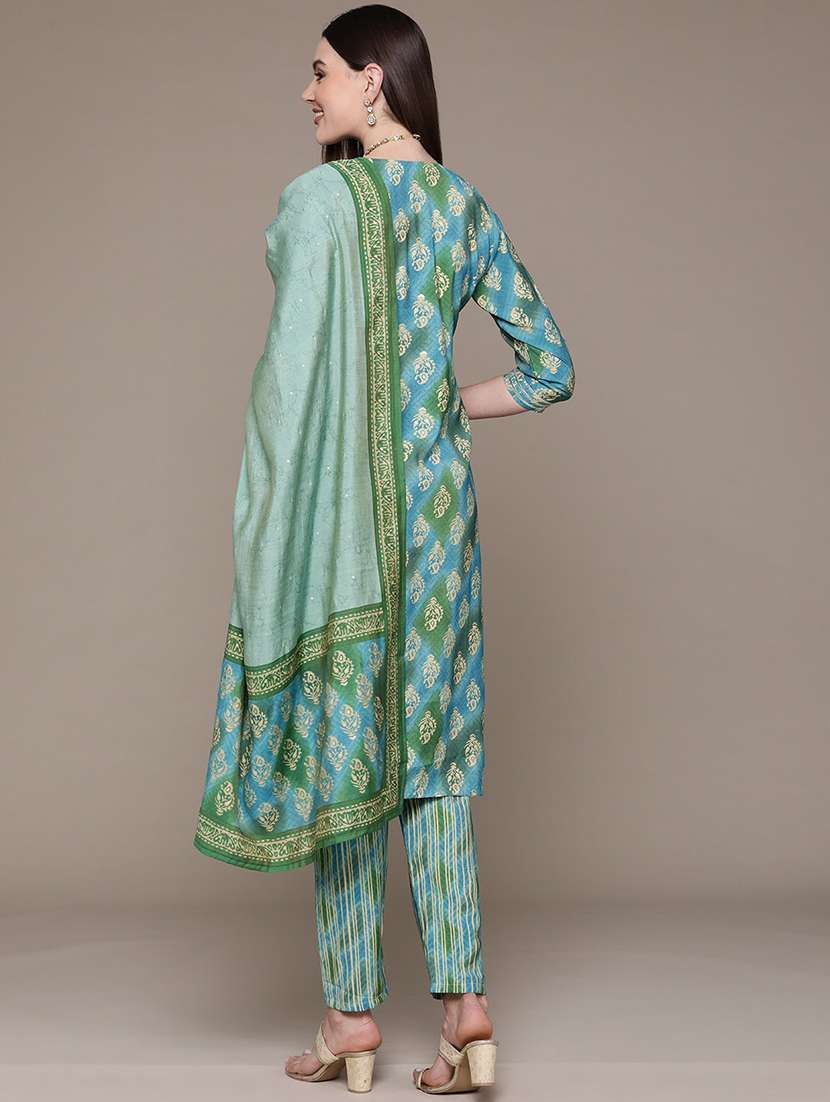 women blue kurta pant set with dupatta - 21135982 - Standard Image - 3
