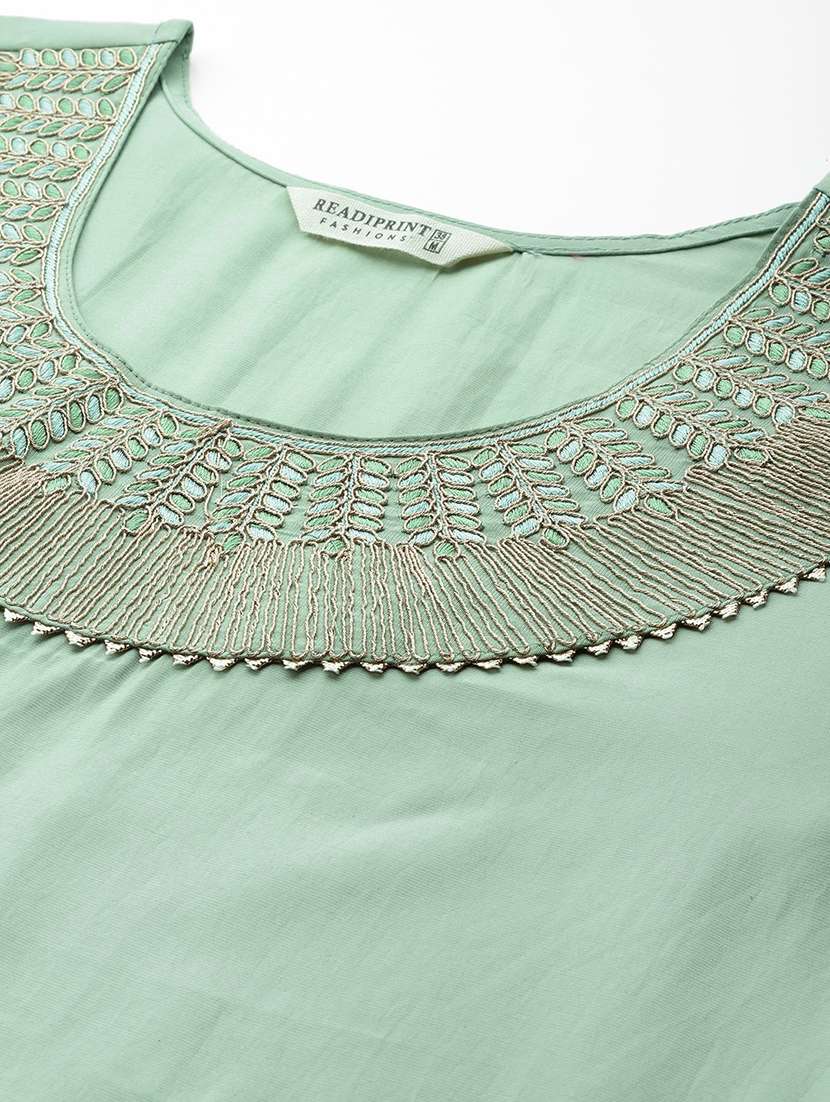 women round neck kurta pant set - 21135996 -  Standard Image - 5