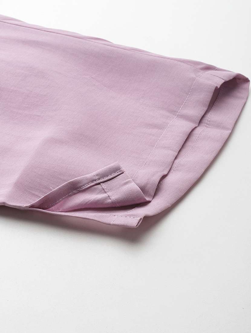 women lavender round neck kurta pant set - 21135997 -  Standard Image - 5