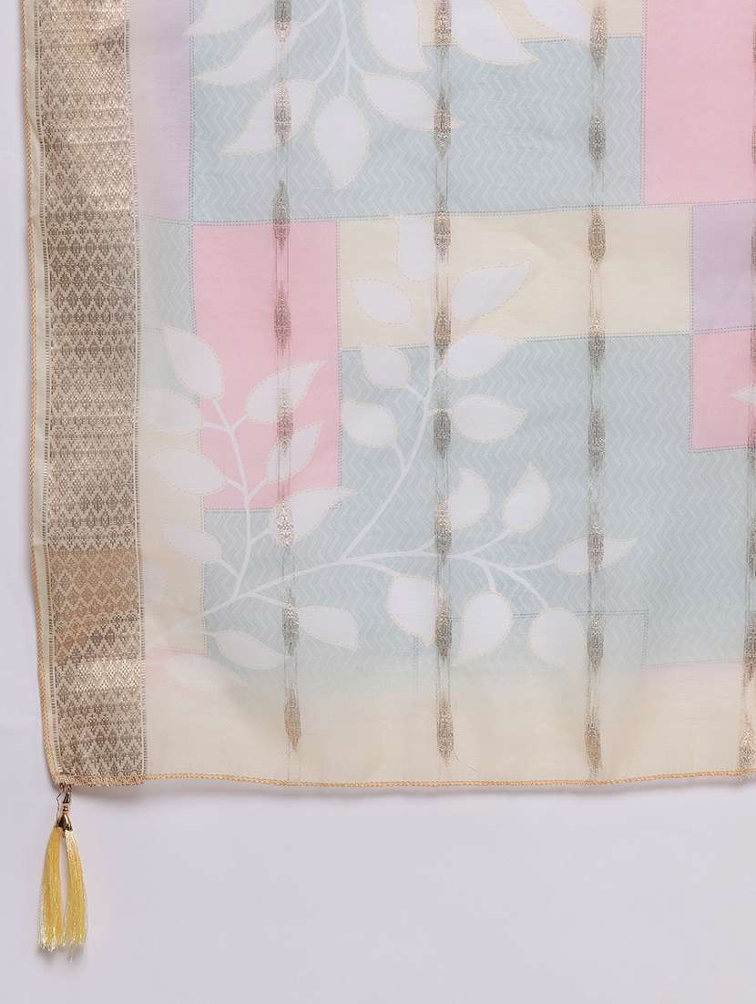 women three quarter sleeve kurta pant with dupatta set - 21136002 -  Standard Image - 5