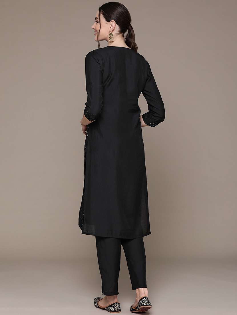 women three quarter sleeve kurta pant with dupatta set - 21136008 -  Standard Image - 3