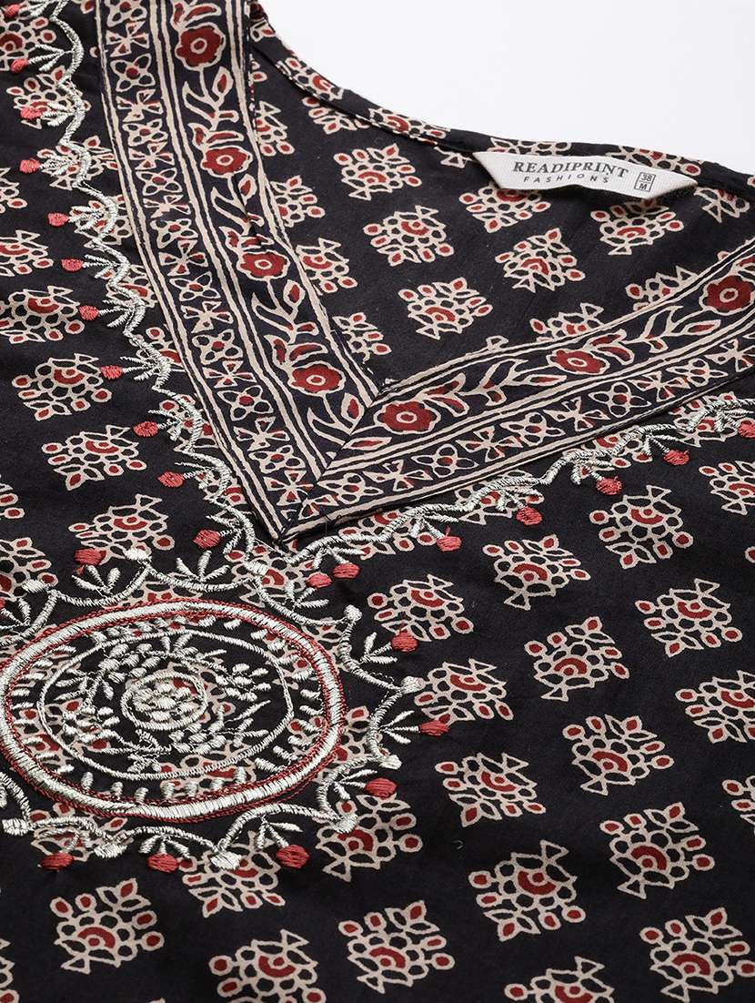 black cotton suit  set - 21136021 -  Standard Image - 5