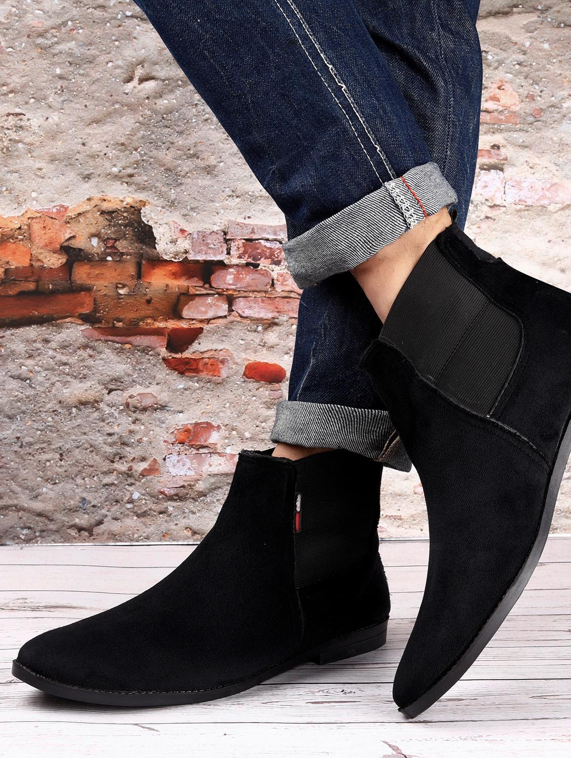 black solid high ankle boot - 21136054 - Standard Image - 5