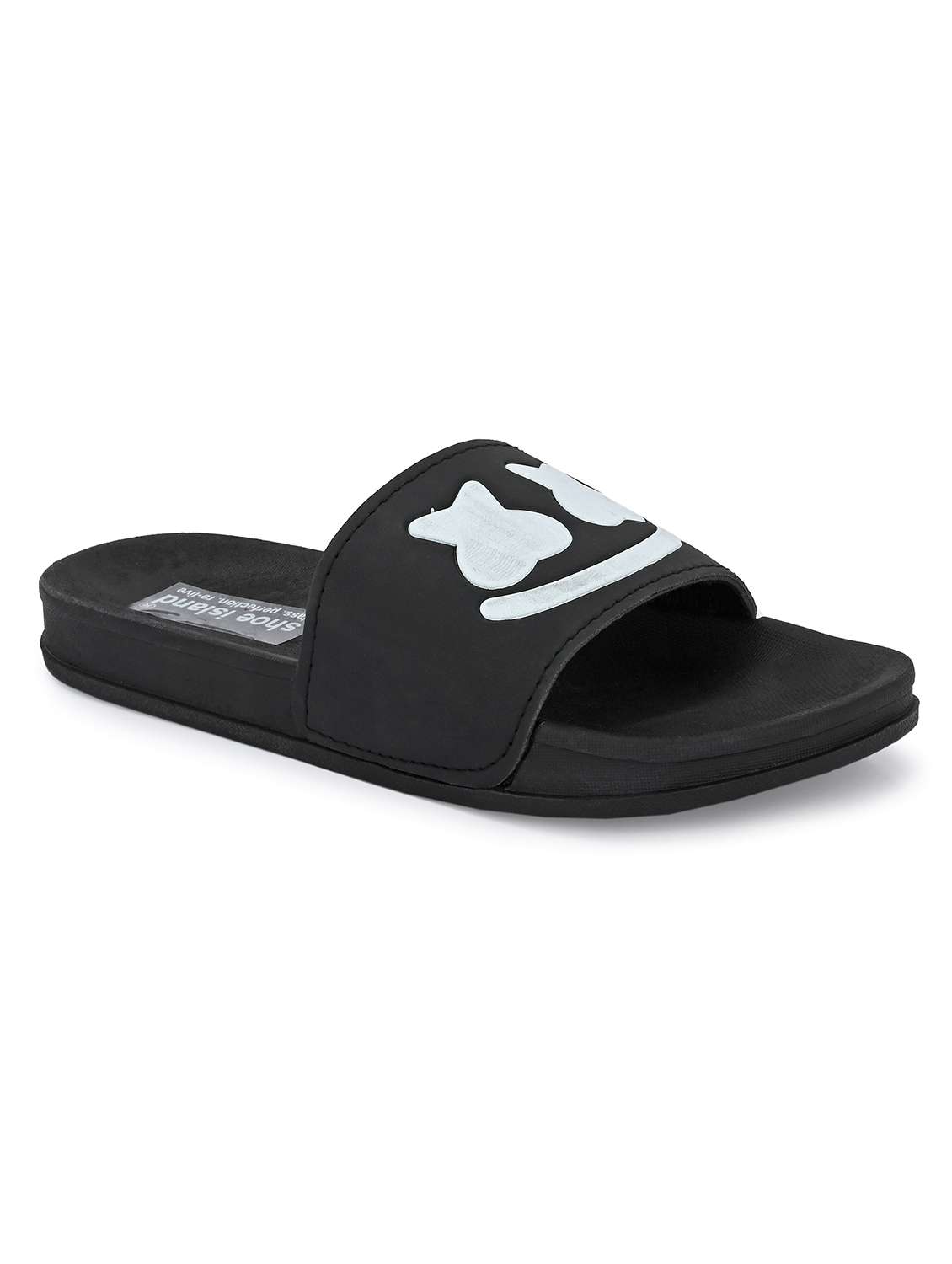 black detailed slip on sliders - 21136066 - Zoom Image - 0