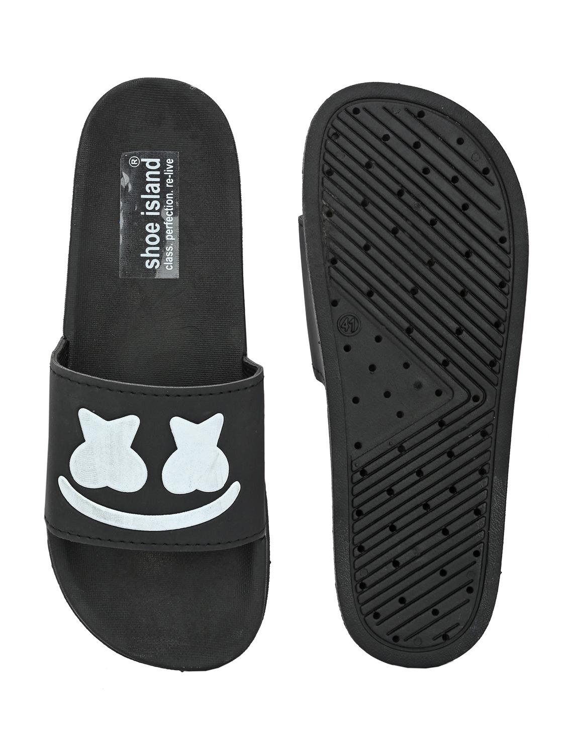 black detailed slip on sliders - 21136066 - Standard Image - 5
