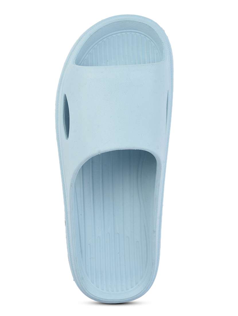 solid light blue slides flip flops - 21136639 -  Standard Image - 3