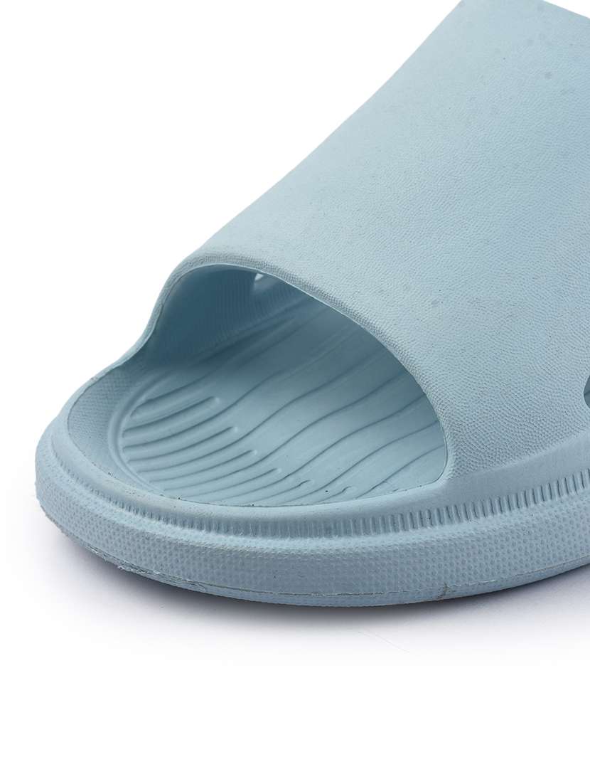 solid light blue slides flip flops - 21136639 -  Standard Image - 5