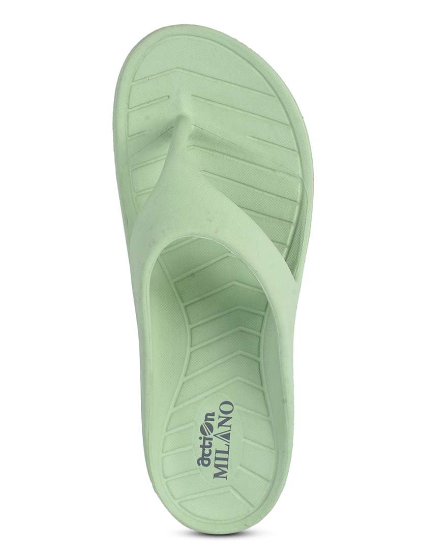solid green flip flop slippers - 21136642 -  Standard Image - 3