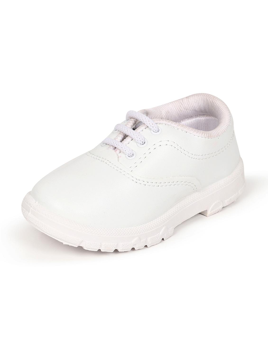 boys white solid shoes
