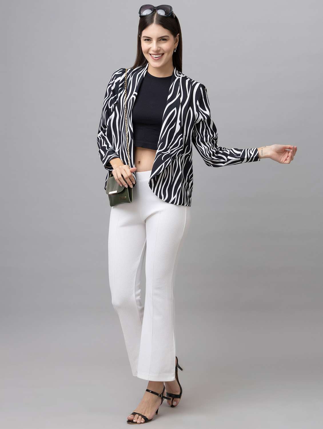 women black animal printed shrug - 21137836 -  Standard Image - 3