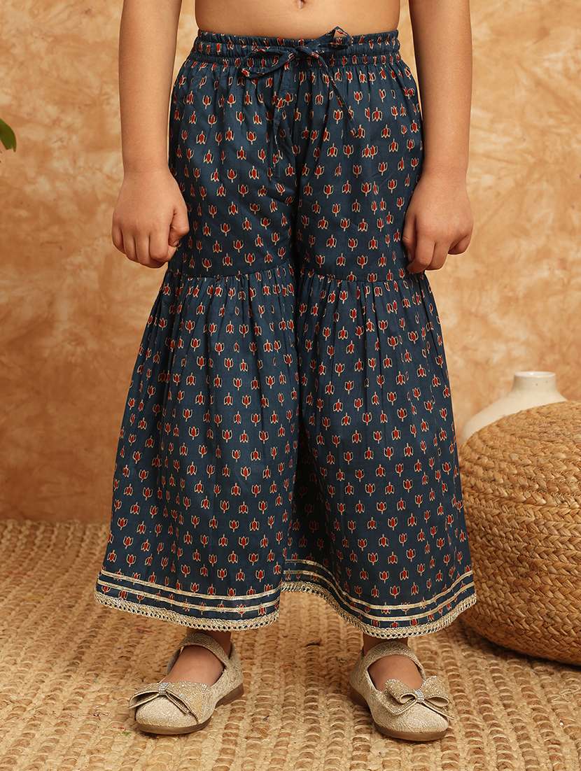 girls printed kurta sharara suit set - 21138286 -  Standard Image - 5