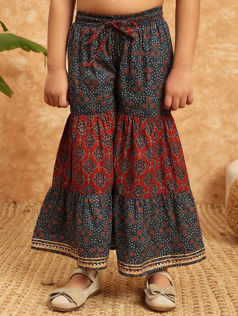 girls printed kurta sharara suit set - 21138294 -  Standard Image - 5