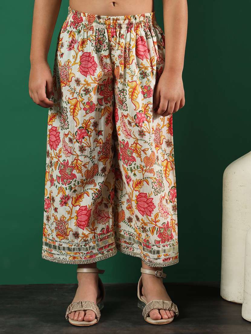 girls printed kurta palazzo suit set - 21138297 -  Standard Image - 5