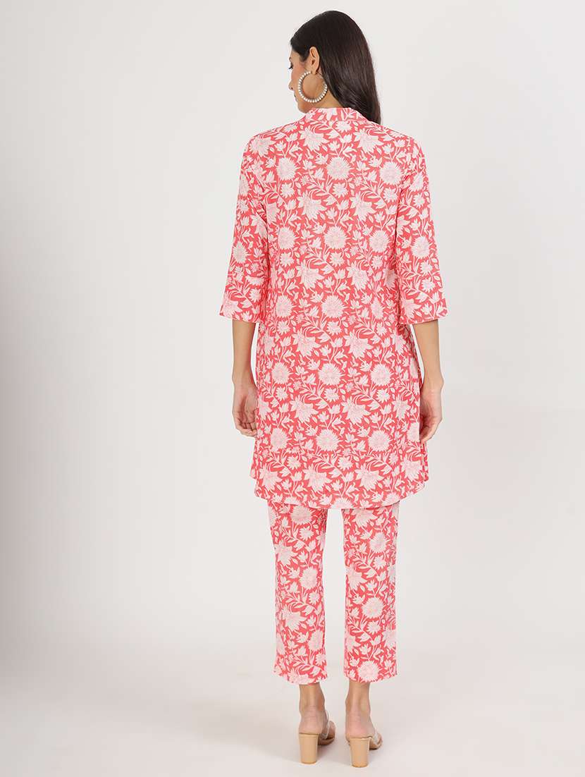 women three quarter sleeve ethnic co-ord set - 21138300 -  Standard Image - 3