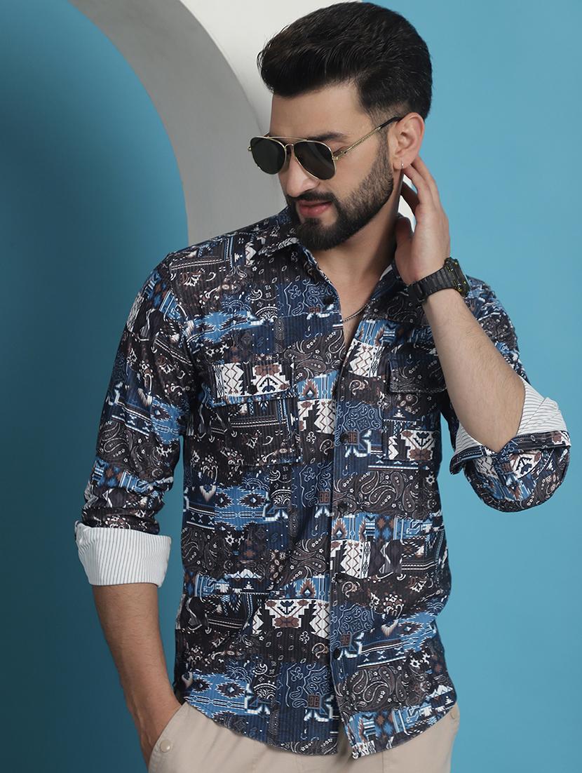 men printed casual shirt