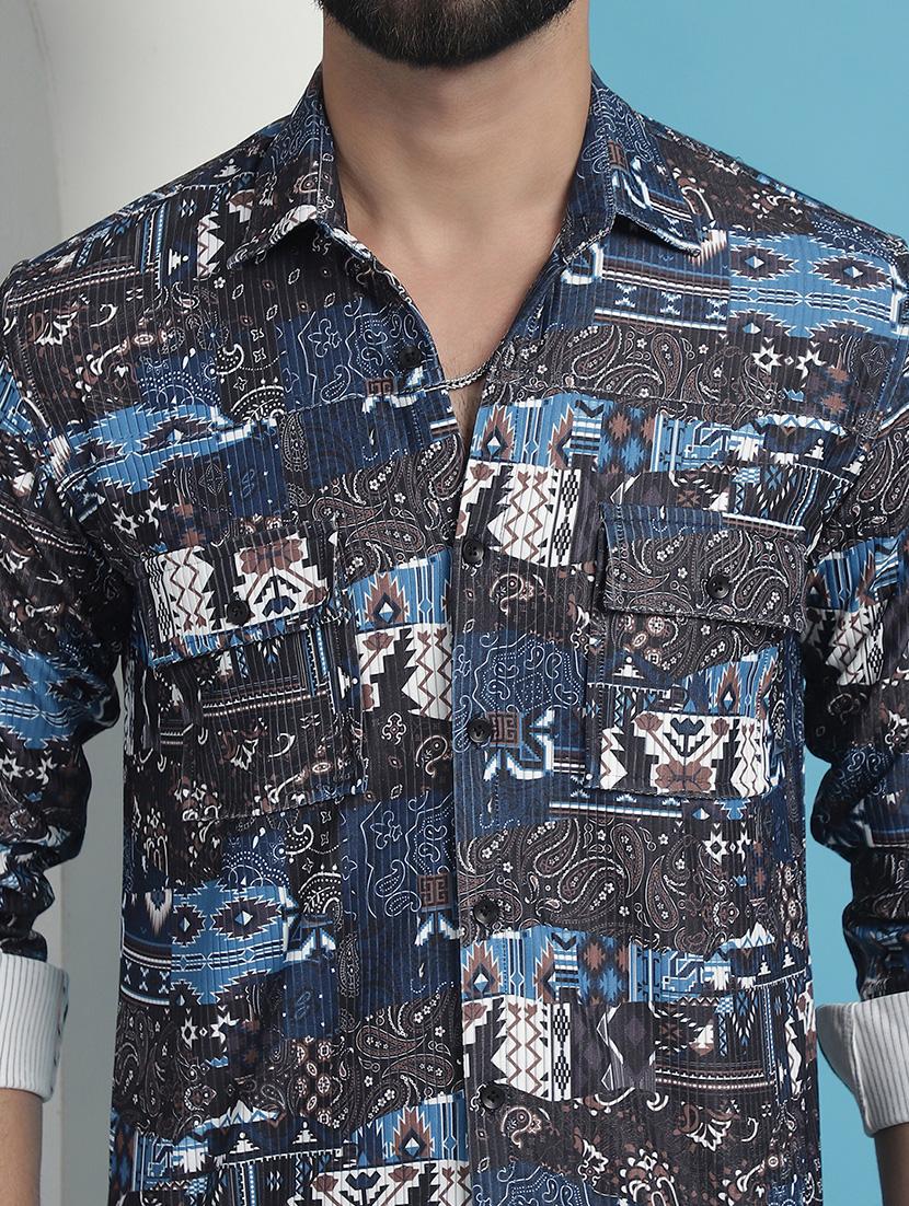 men printed casual shirt - 21139345 - Standard Image - 5