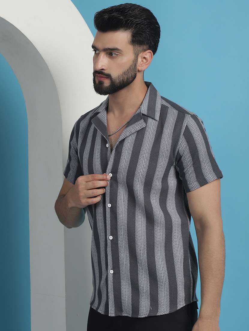 men striped casual shirt