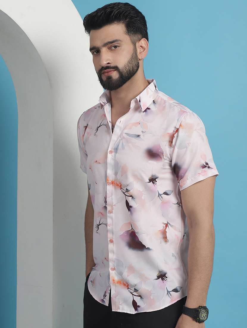 men collared short sleeves casual shirt