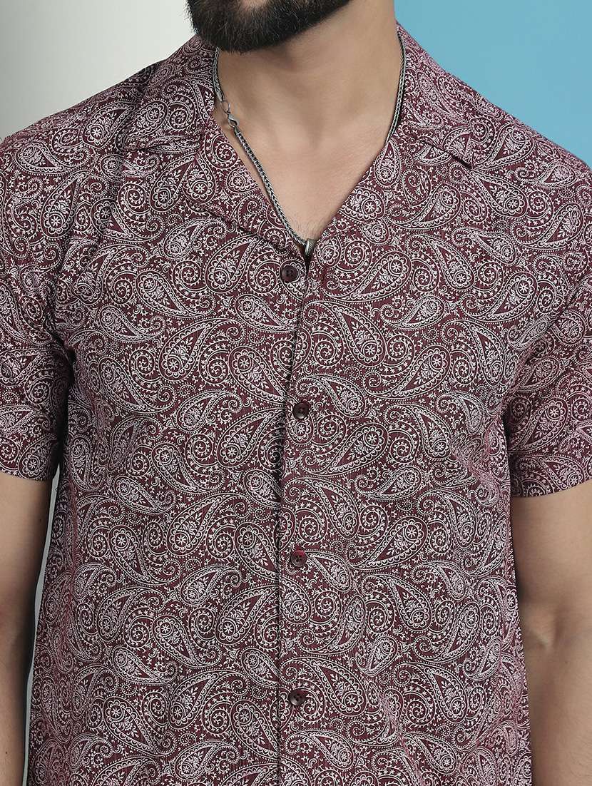 men short sleeved printed casual shirt - 21139365 -  Standard Image - 5