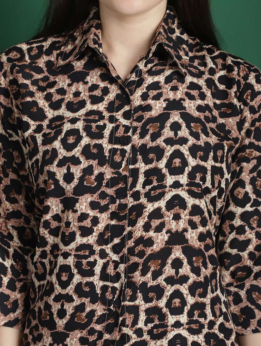 women brown printed co-ords set - 21139419 -  Standard Image - 3