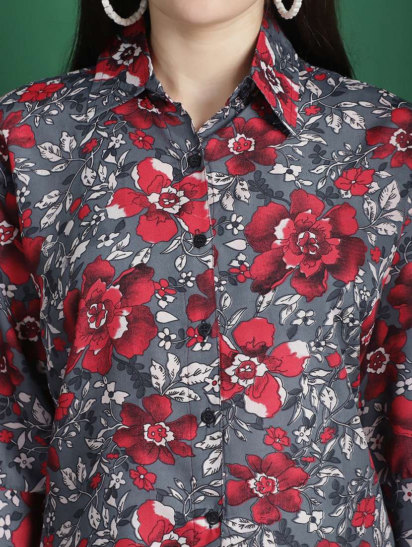 women grey florals printed co-ords set - 21139423 -  Standard Image - 3