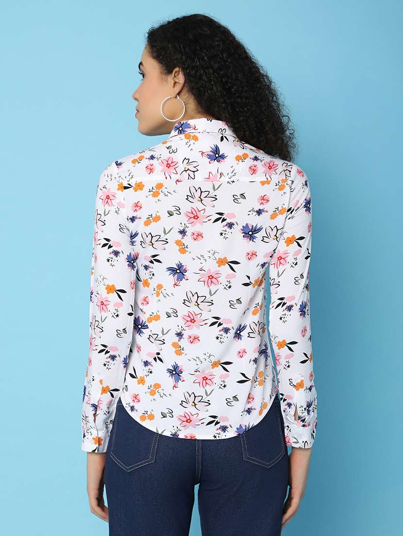 women long sleeved floral printed regular shirt - 21139459 - Standard Image - 3