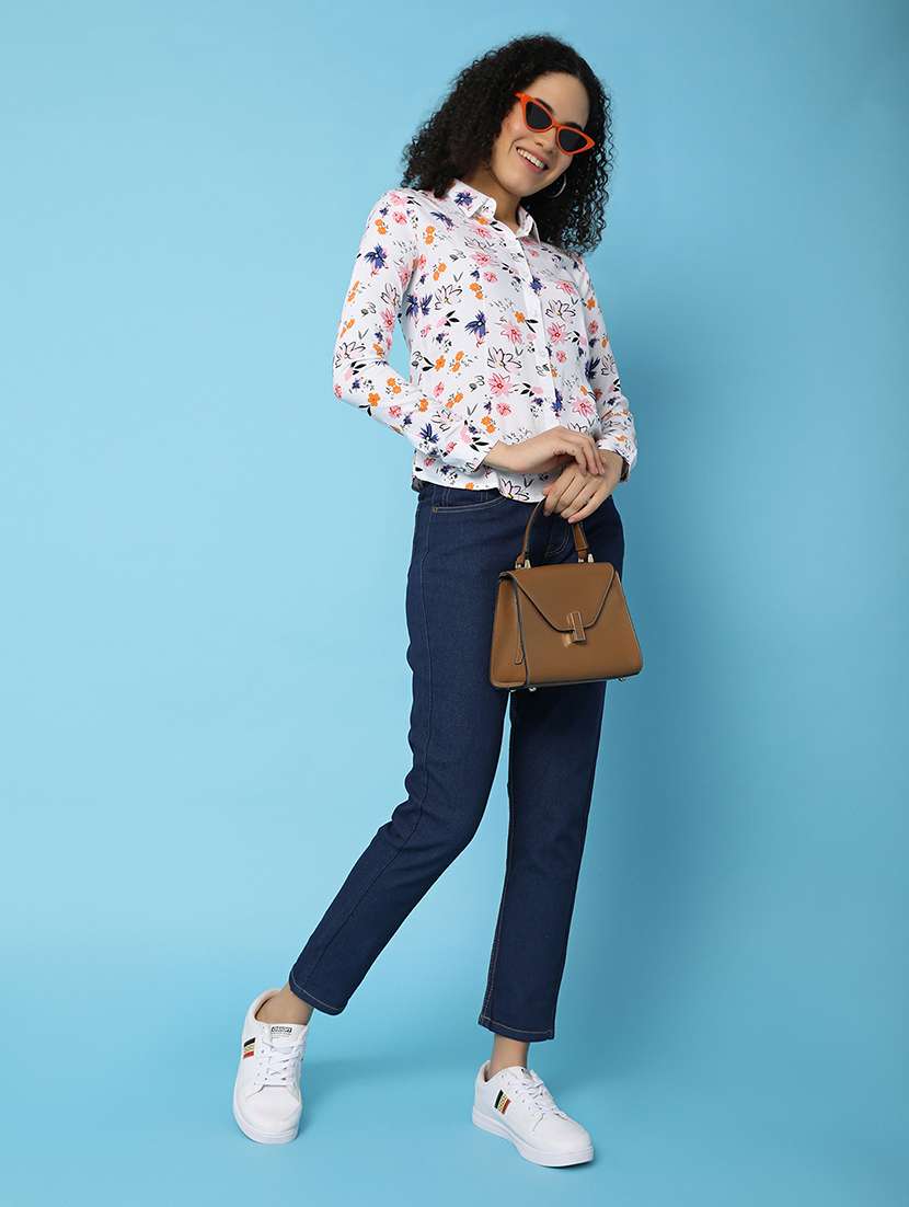 women long sleeved floral printed regular shirt - 21139459 - Standard Image - 5