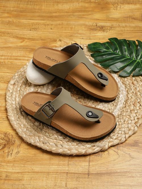 olive green slides flip flops - 21140074 -  Standard Image - 0
