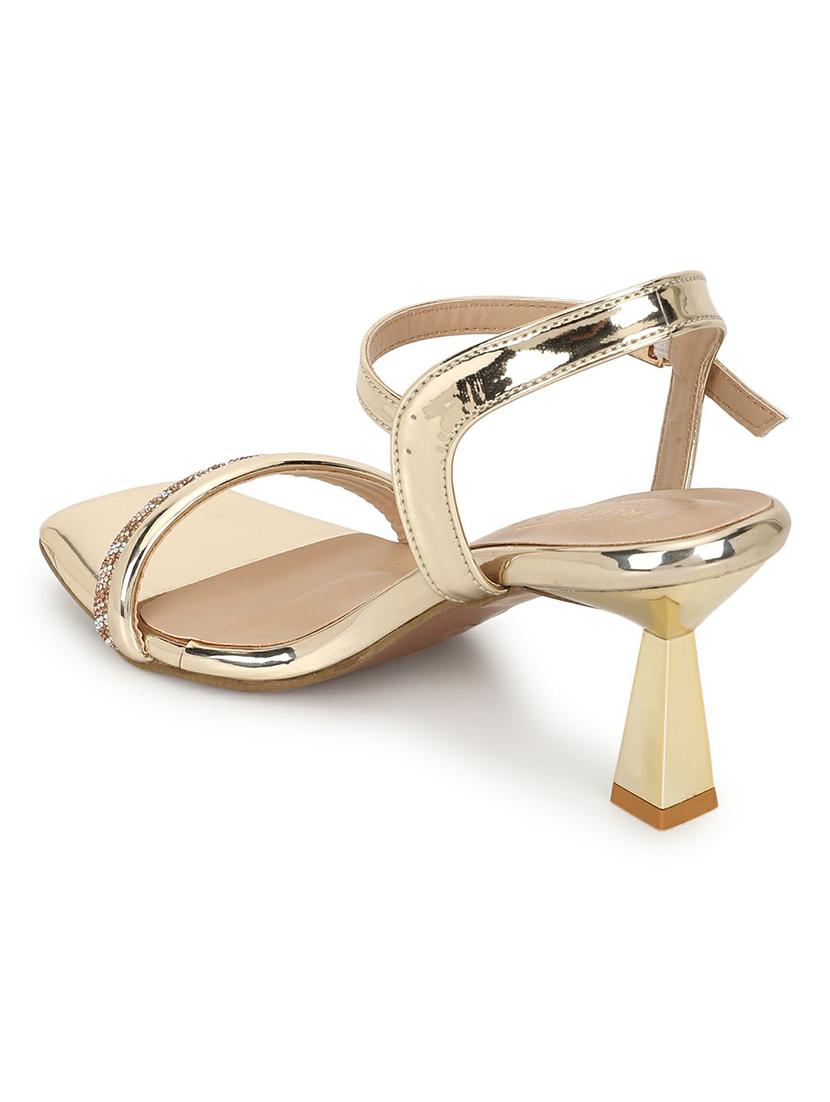 women gold ankle strap sandal - 21140083 - Standard Image - 3