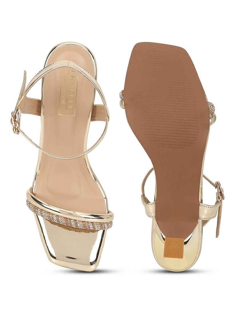 women gold ankle strap sandal - 21140083 - Standard Image - 5