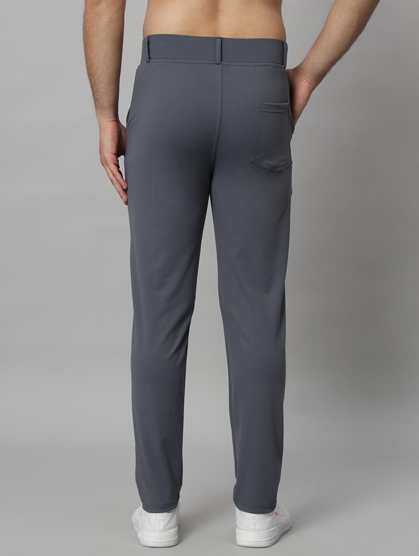 men solid flat front casual trouser - 21140151 - Standard Image - 3