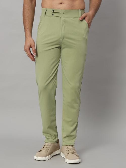 men solid flat front casual trouser - 21140154 -  Standard Image - 0